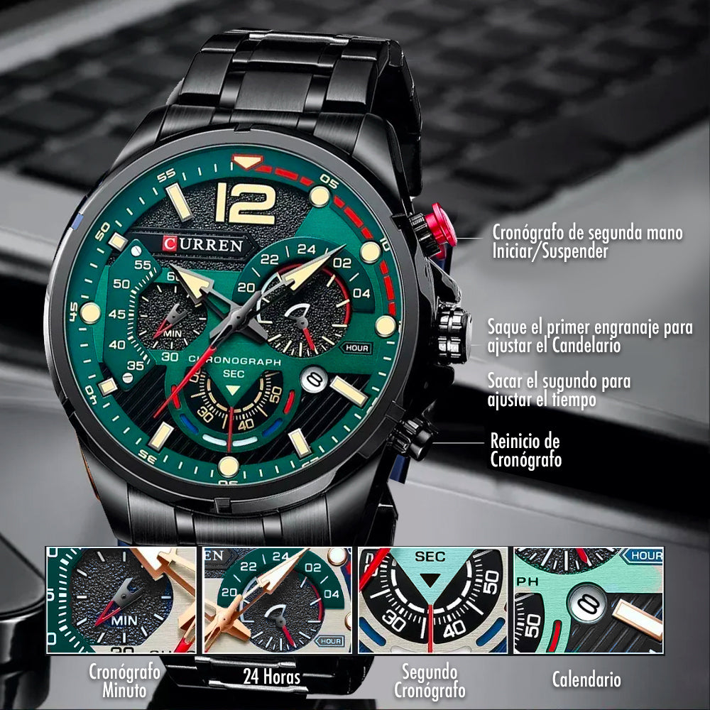 Reloj Curren 8395 + Gafas Negras Wayfarer