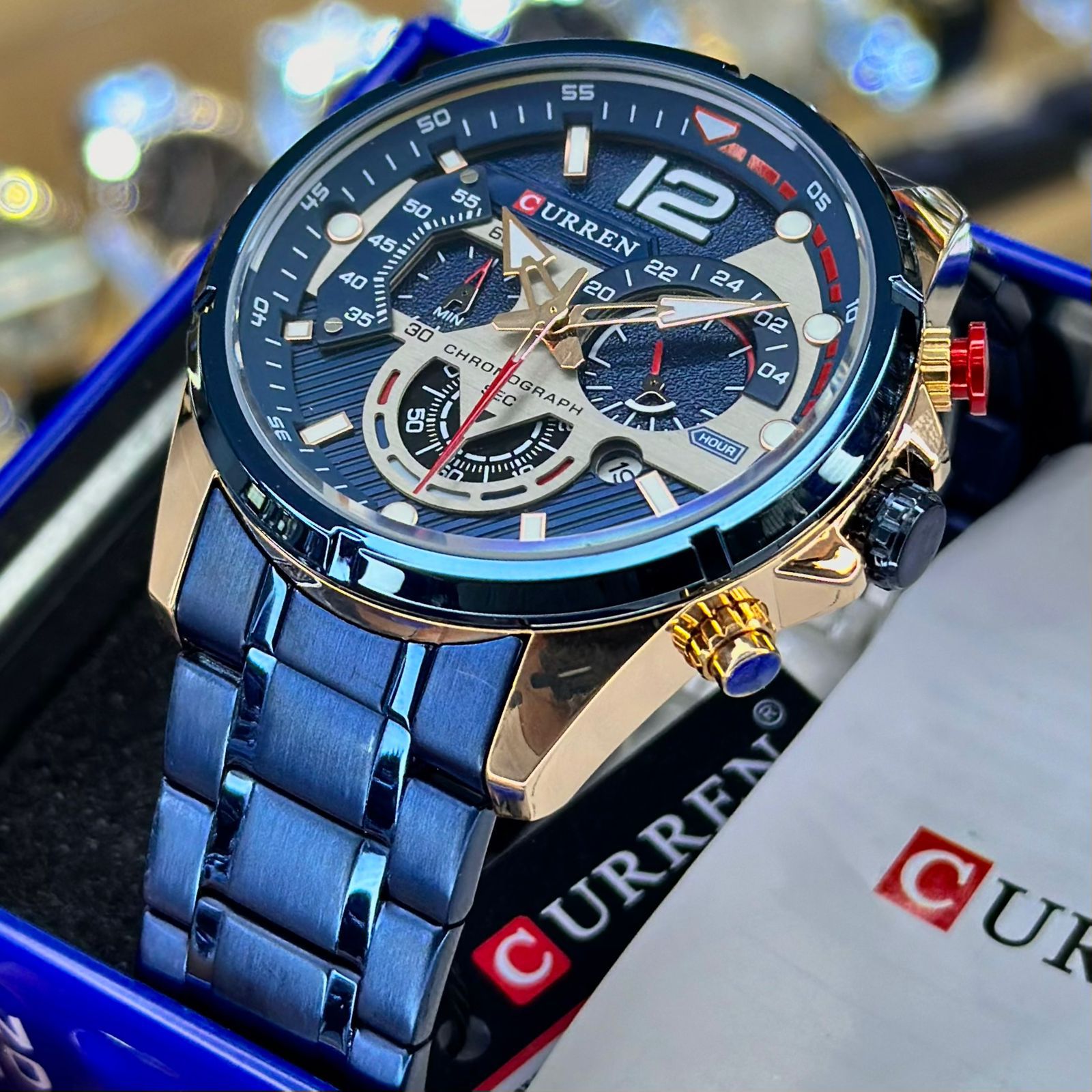 Reloj Curren 8395 + Gafas Negras Wayfarer