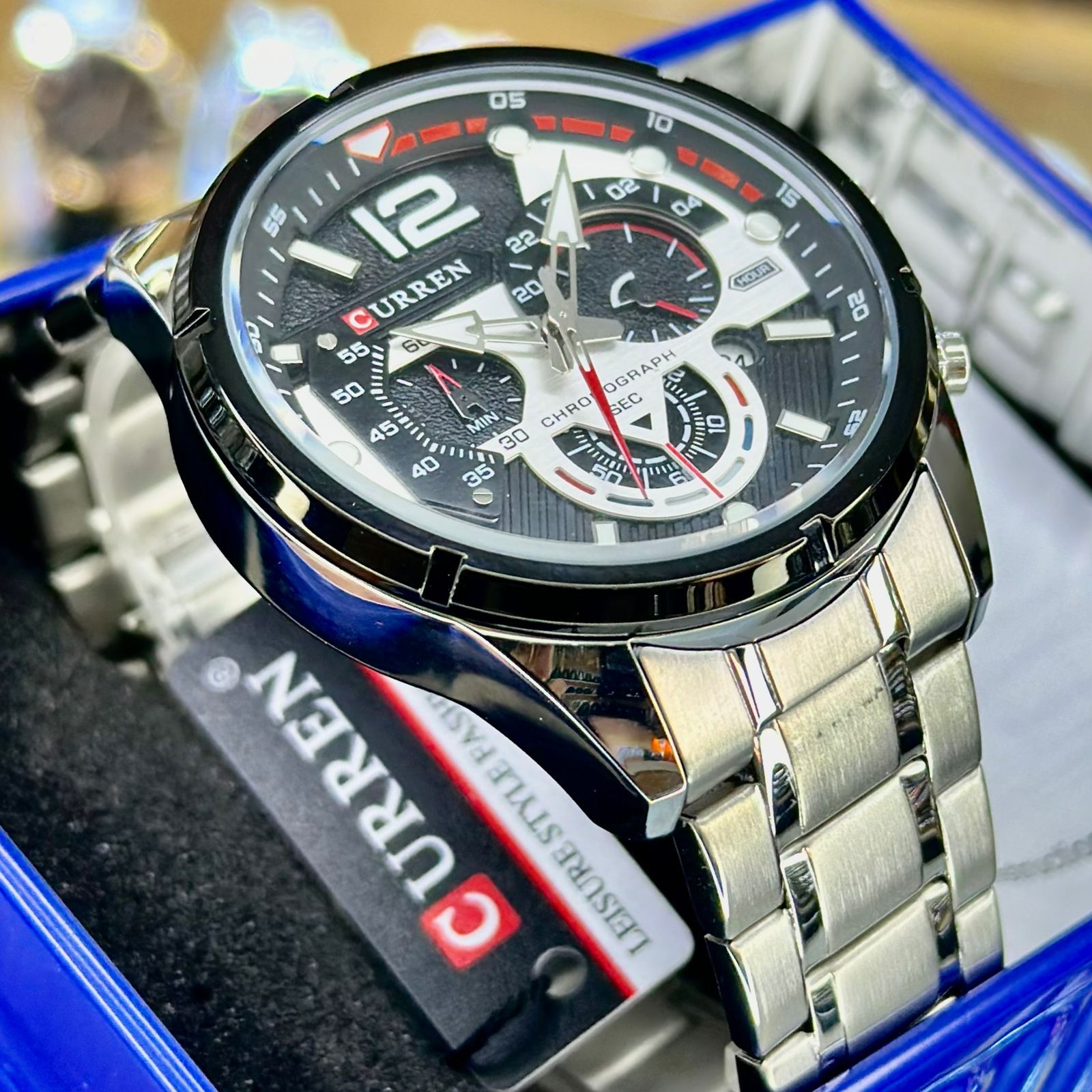 Reloj Curren 8395 + Gafas Negras Wayfarer