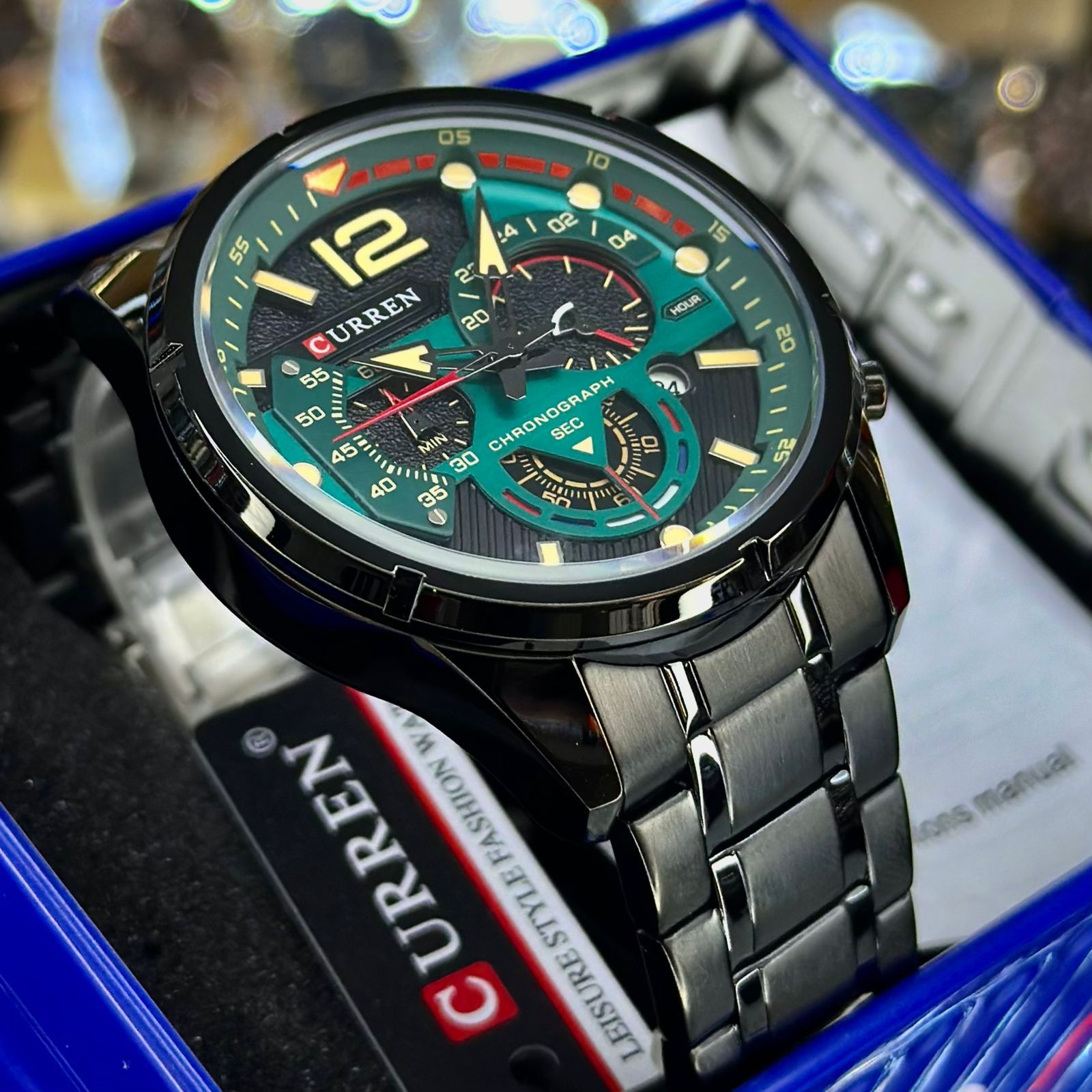 Reloj Curren 8395 + Gafas Negras Wayfarer